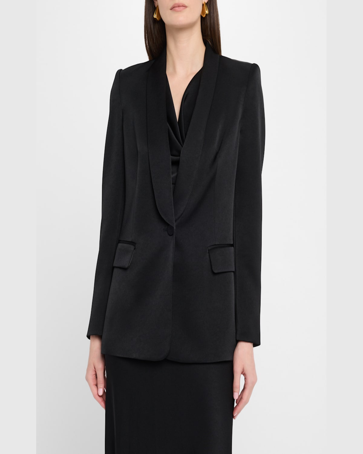Shop Ungaro Sia Single-button Shawl Collar Blazer In Jade