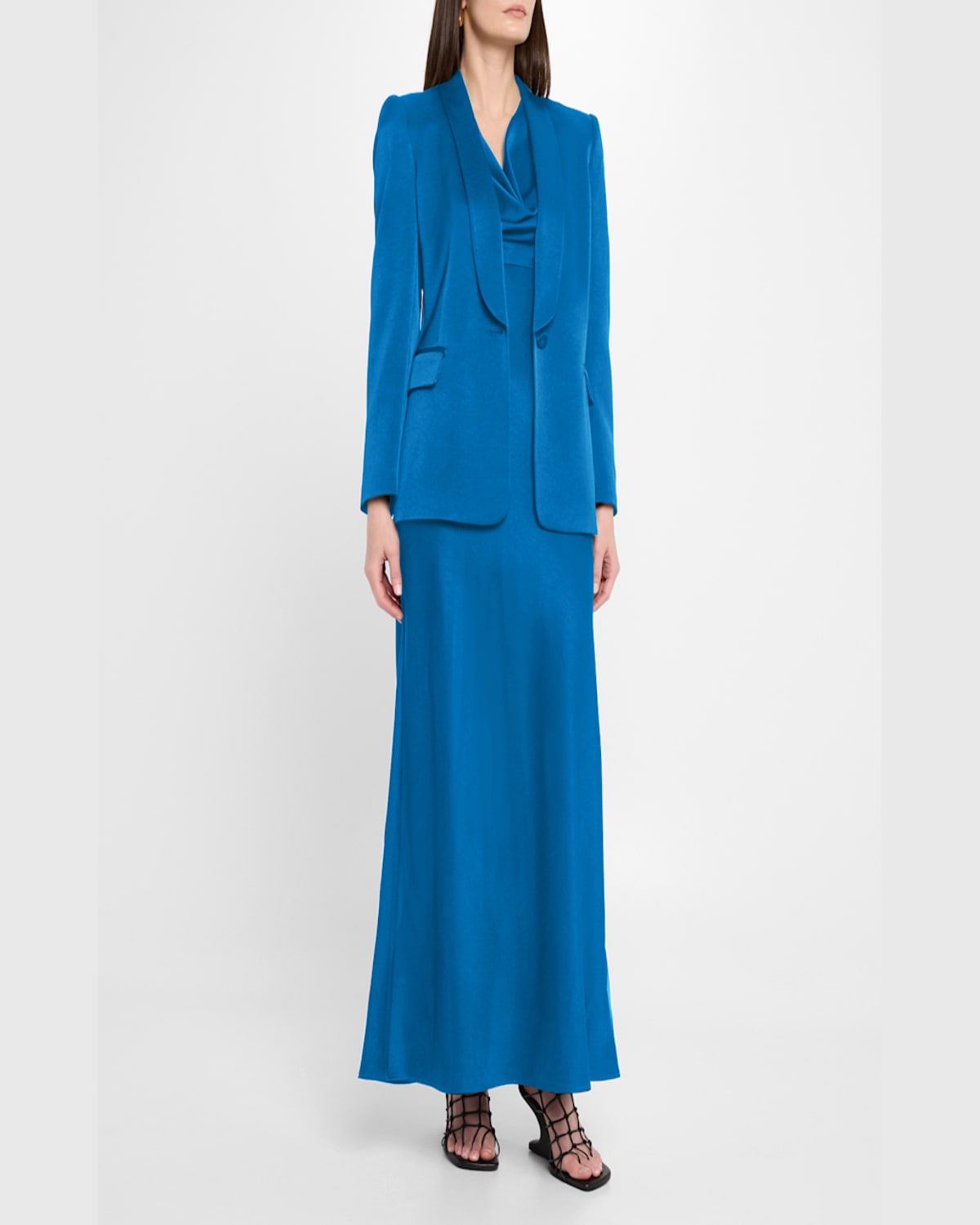 UNGARO SIA SINGLE-BUTTON SHAWL COLLAR BLAZER 