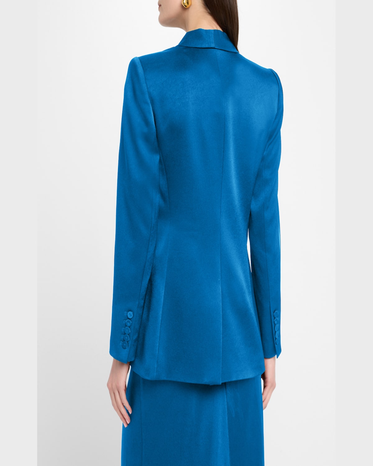 Shop Ungaro Sia Single-button Shawl Collar Blazer In Aegean Blue