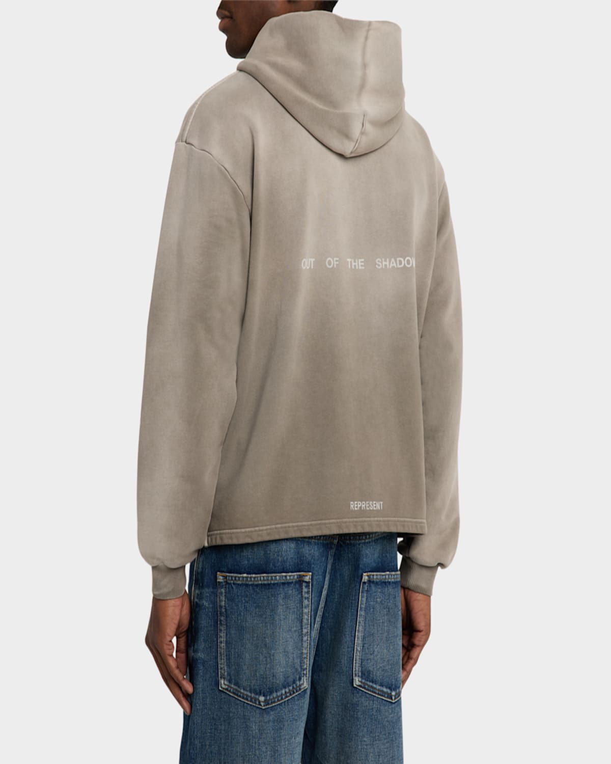 Represent Mens Graphic-print Relaxed-fit Cotton Hoody Dark Taupe Xxl In Dark Taupe