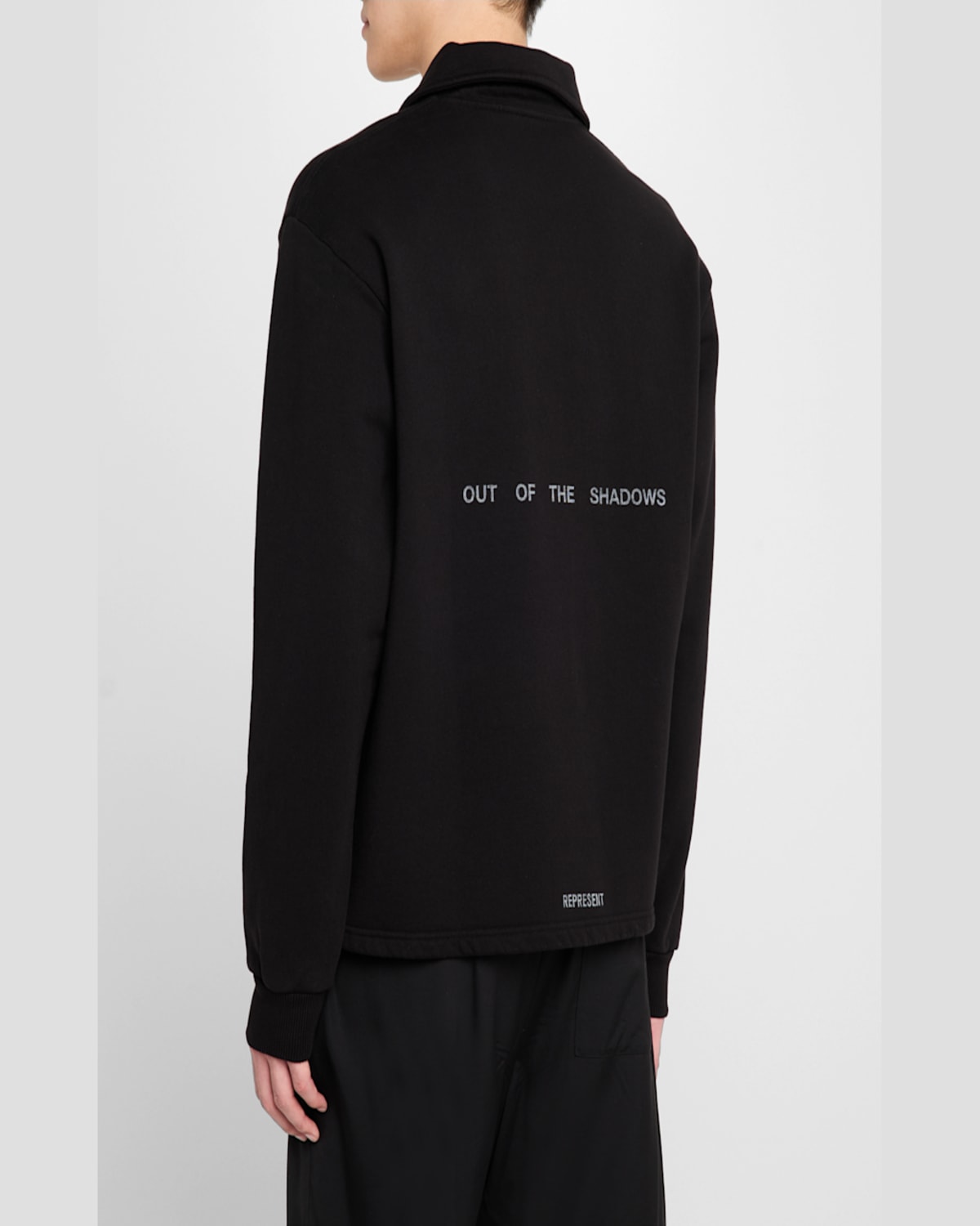 Represent Team Rep Logo Half-zip Cotton Sweatshirt In Jet Black