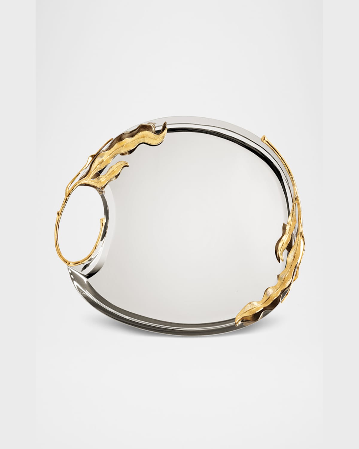 L'objet Fern Large Tray In Silver/gold