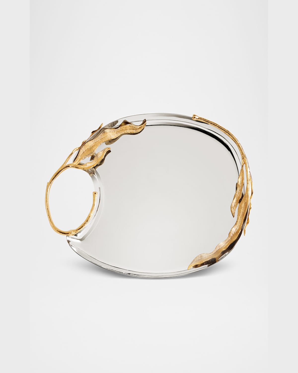 L'objet Fern Medium Tray In Silver/gold