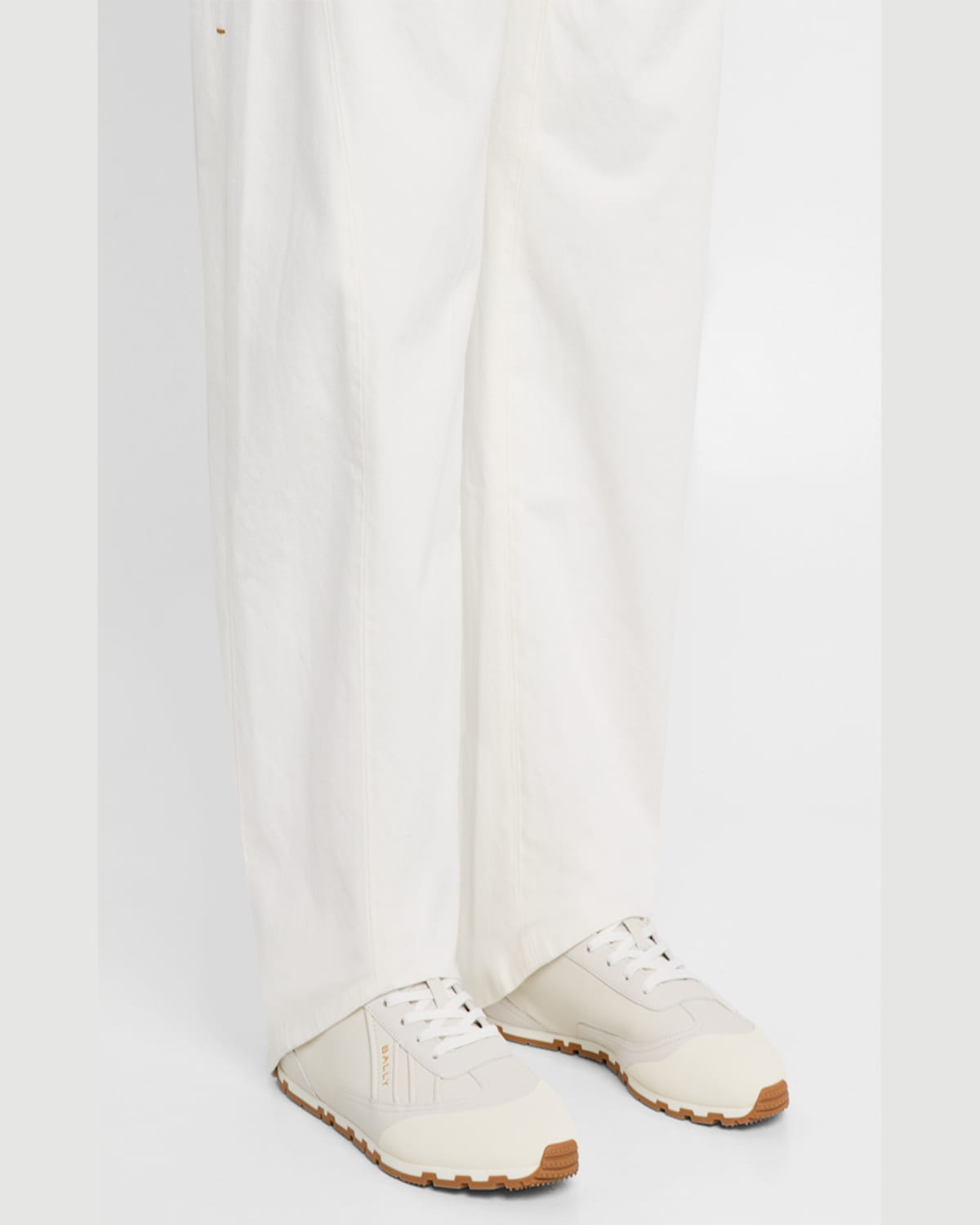 Bally Men's Quarry Leather Low-top Sneakers In White
