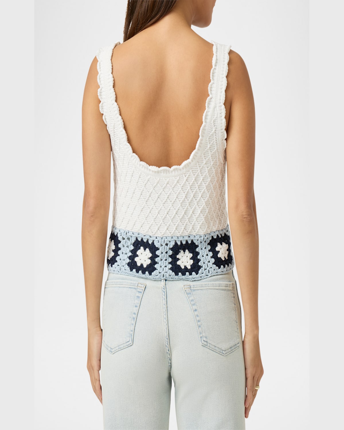Splendid Sonia Texture Stitch Tank Sweater In White