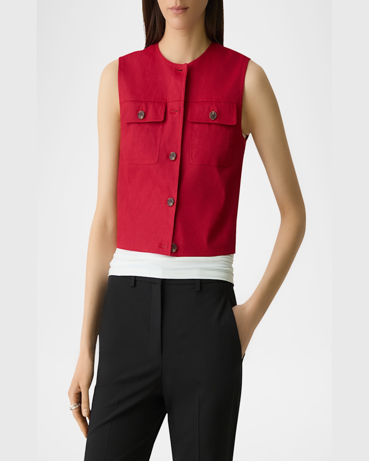 THEORY GOOD CRUNCH TRUCKER VEST 