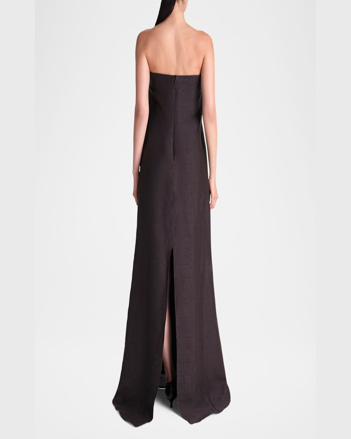 Twp Carolyns Strapless Gown In Chocolate