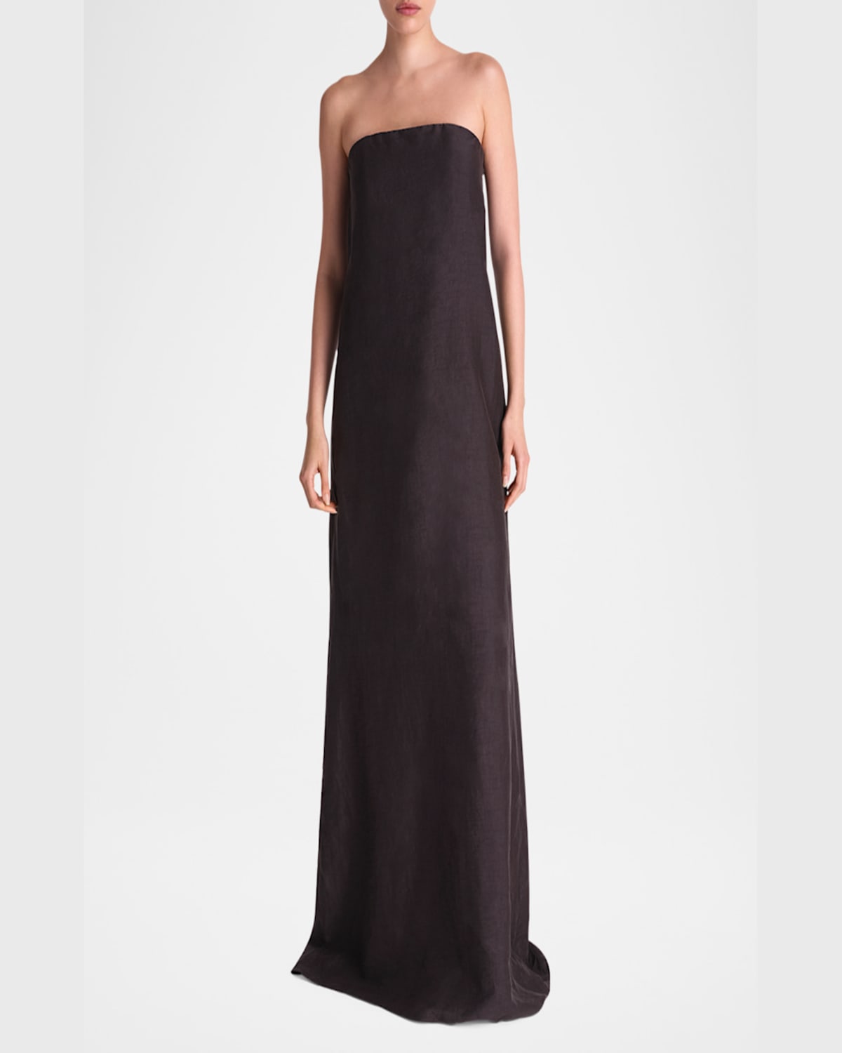 Twp Carolyns Strapless Gown In Chocolate