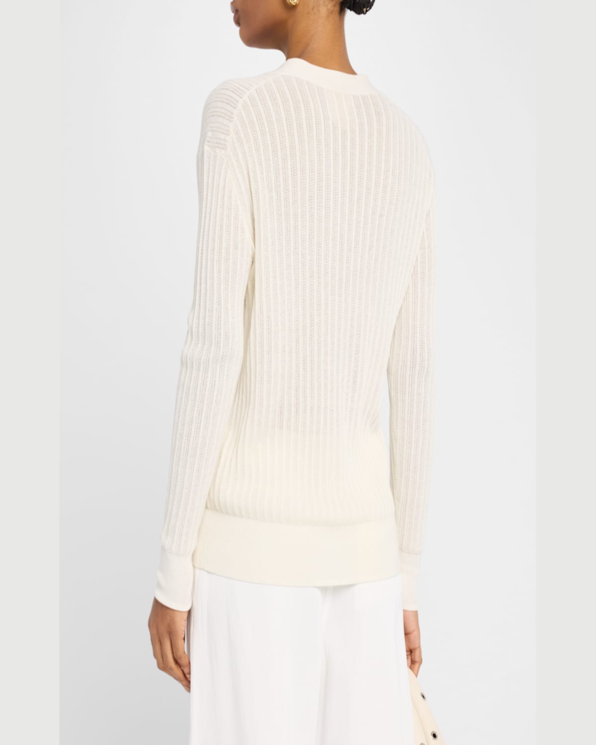 Twp Pointelle-knit Cardigan In Ivory