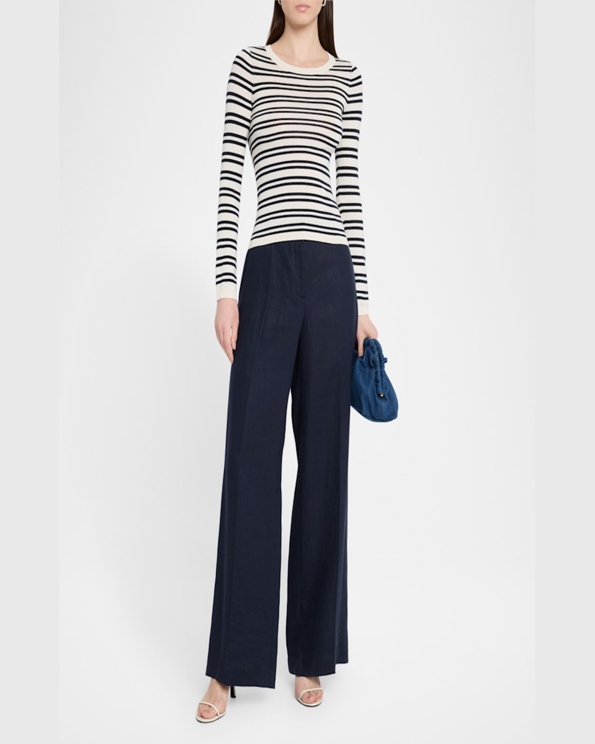 Twp Striped Second Skin Top In Midnight/ivory/dark