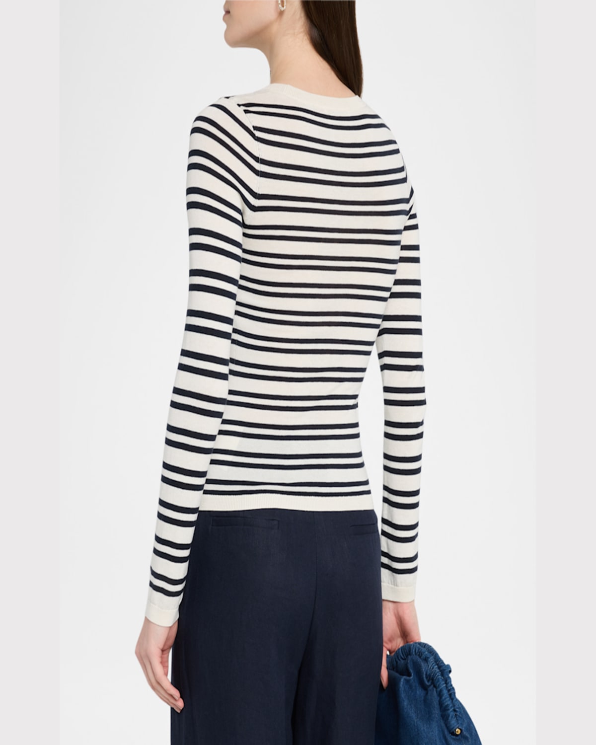 Twp Striped Second Skin Top In Midnight/ivory/dark