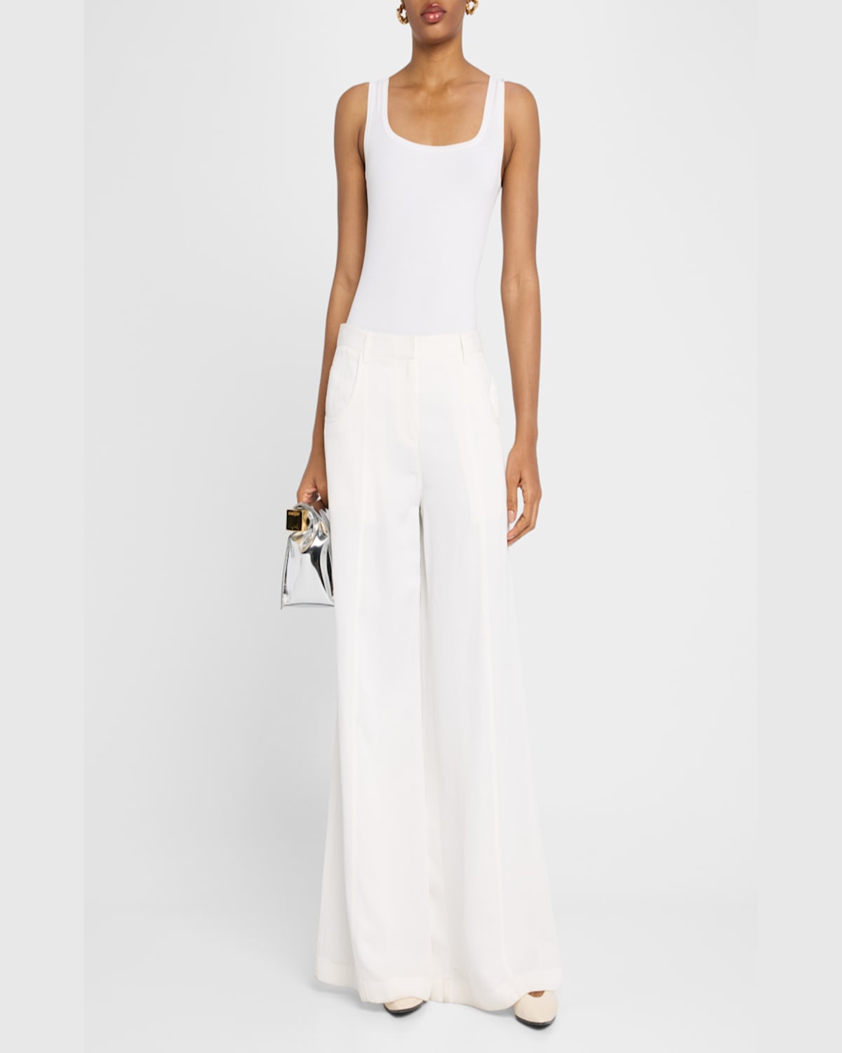 Twp Dees Wide-leg Linen-blend Trousers In White