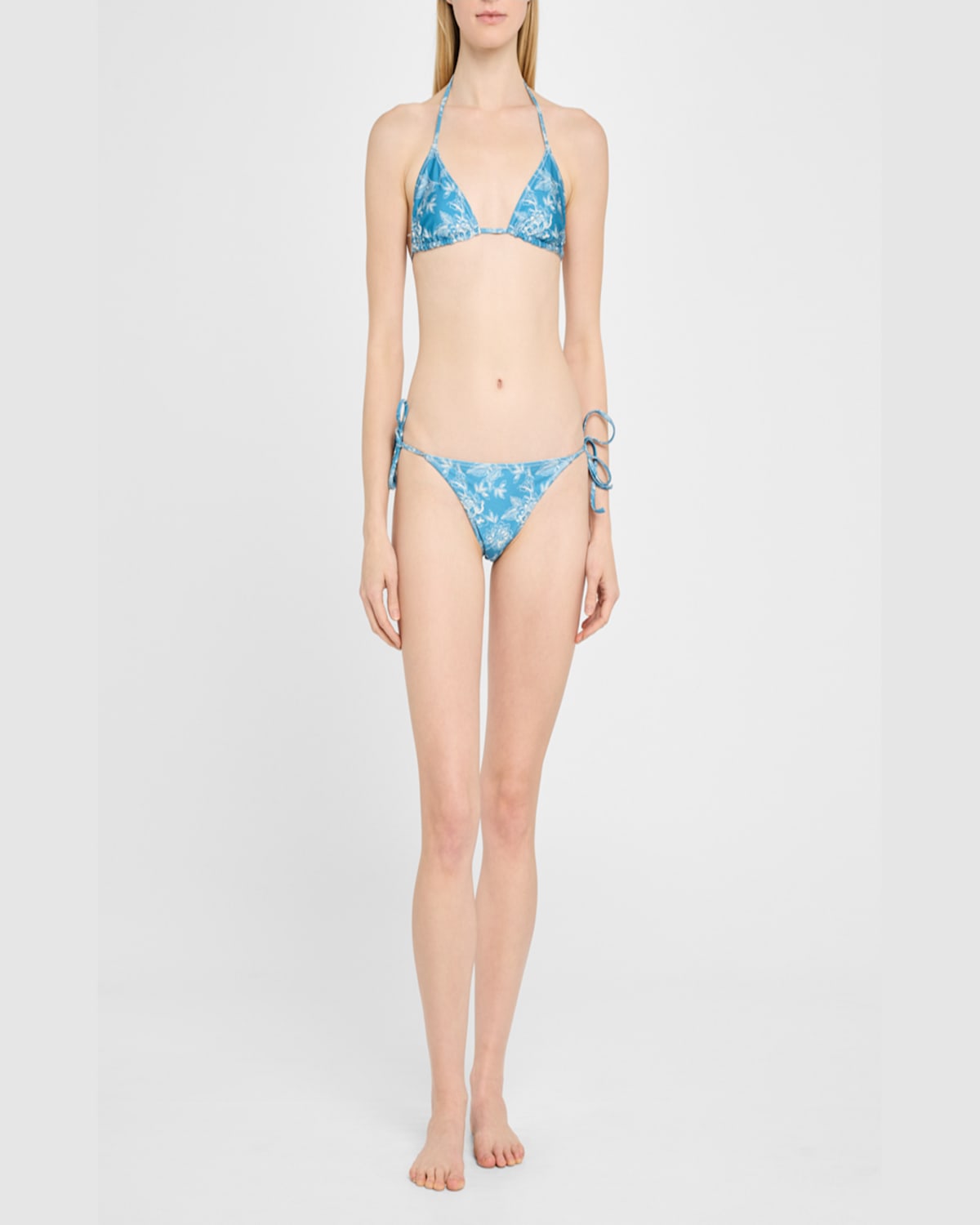 Solid & Striped The Iris Reversible Triangle Bikini Top In Classic Toile