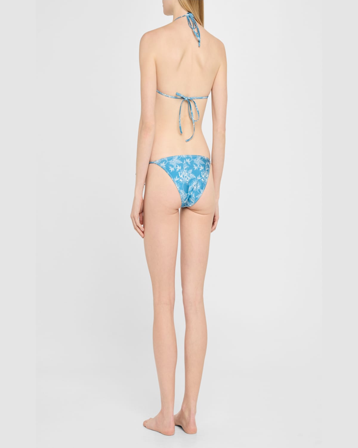 Solid & Striped The Iris Reversible Triangle Bikini Top In Classic Toile