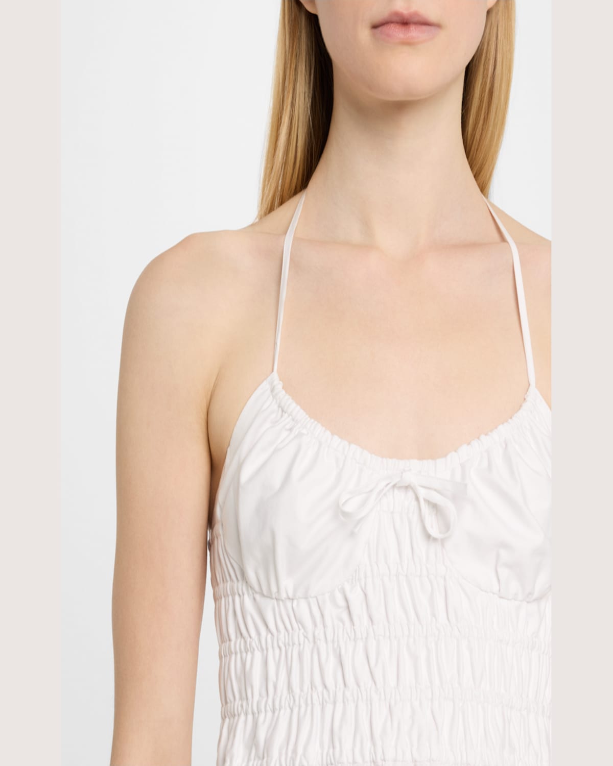 Solid & Striped The Lolita Cotton Halter Midi Dress In Optic Whit