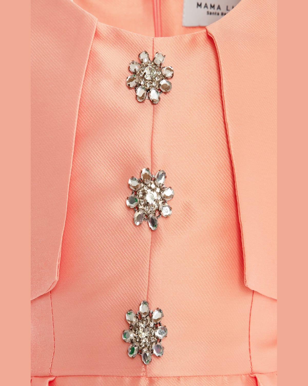 Shop Mama Luma Girl's Brooch Balloon-sleeve Dress In Orange