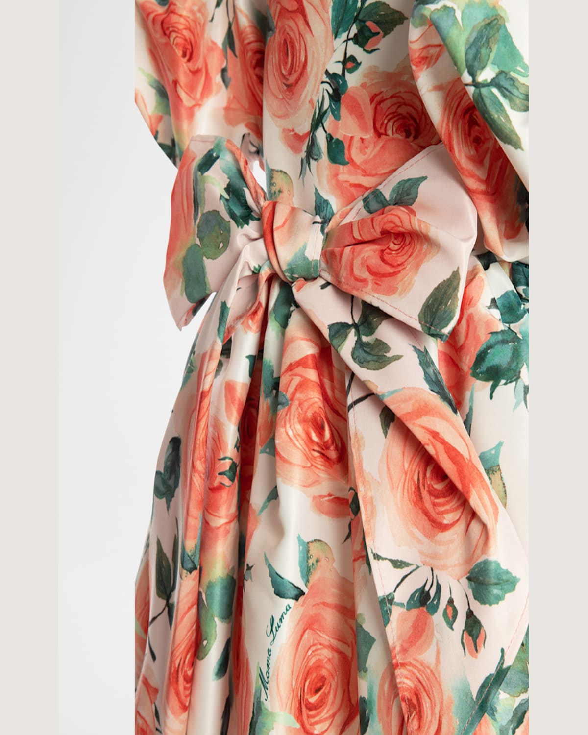 Shop Mama Luma Girl's Rose Balloon-sleeve Dress In Orange