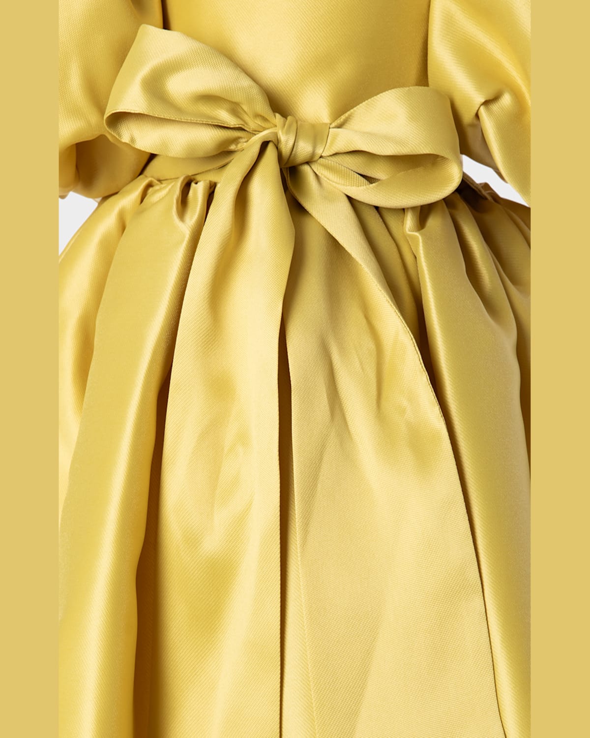Shop Mama Luma Girl's Balloon-sleeve Bow Belted Dress In Yellow