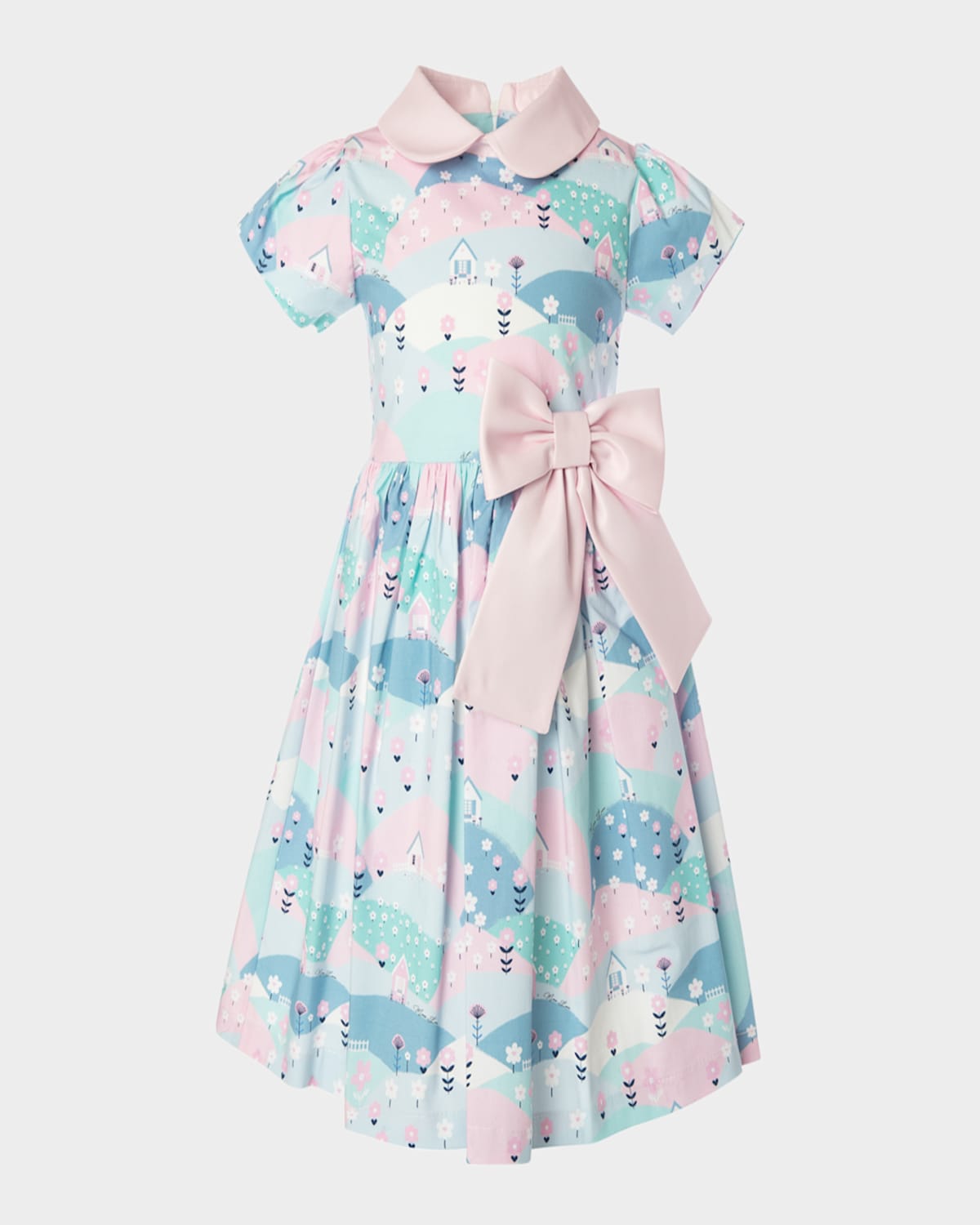 MAMA LUMA GIRL'S PASTEL COTTON POPLIN DRESS 