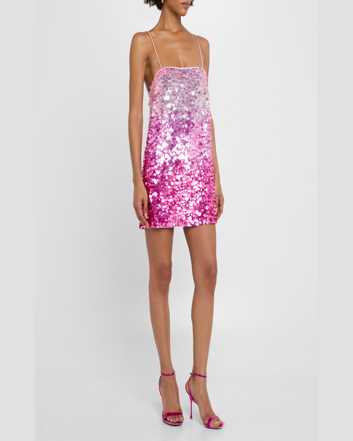 Shop Retroféte Eleanor Sequin Mini Dress In Camellia Ombre