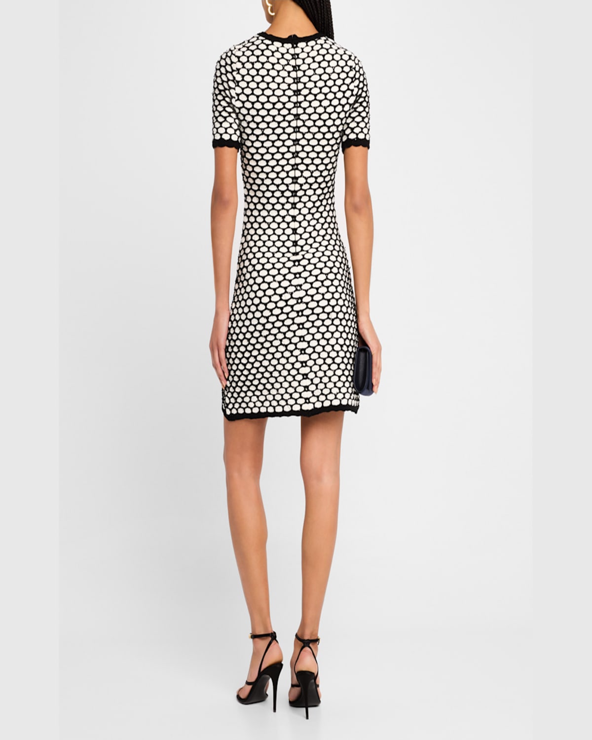 Oscar De La Renta Honeycomb Sequin Knit Dress