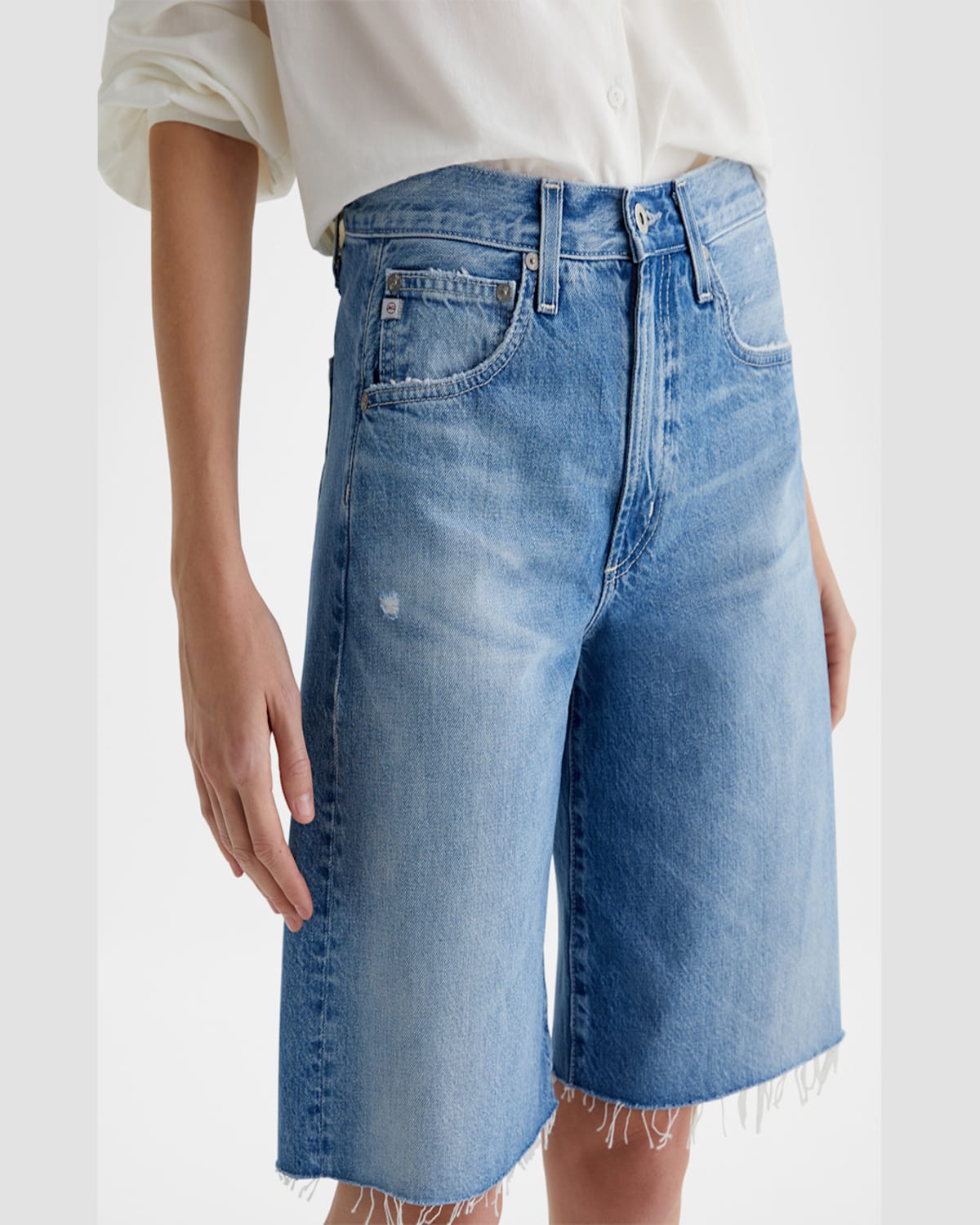 Ag Hattie Raw Hem High Waist Denim Barrel Shorts In 17 Years Divergent