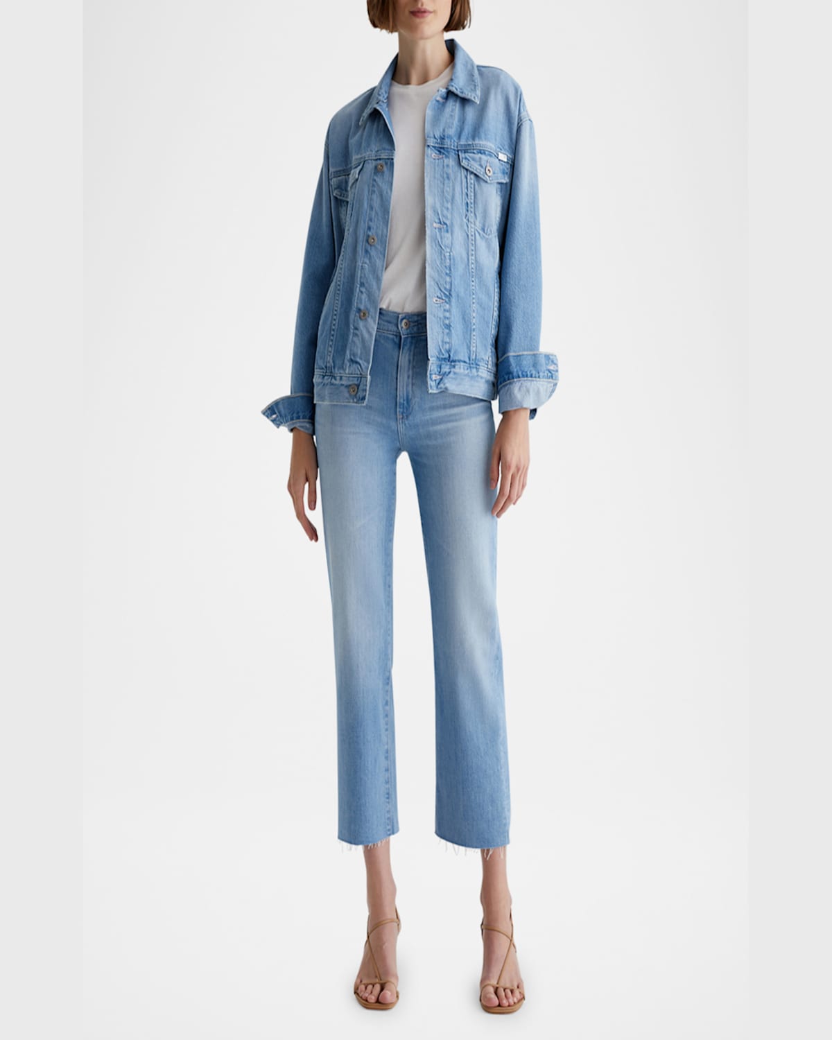 Ag Brinley Mid Rise Crop Straight Leg Jeans In Dana Point