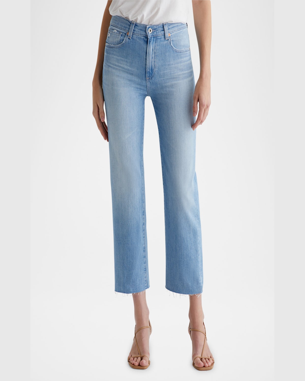 Ag Brinley Mid Rise Crop Straight Leg Jeans In Dana Point