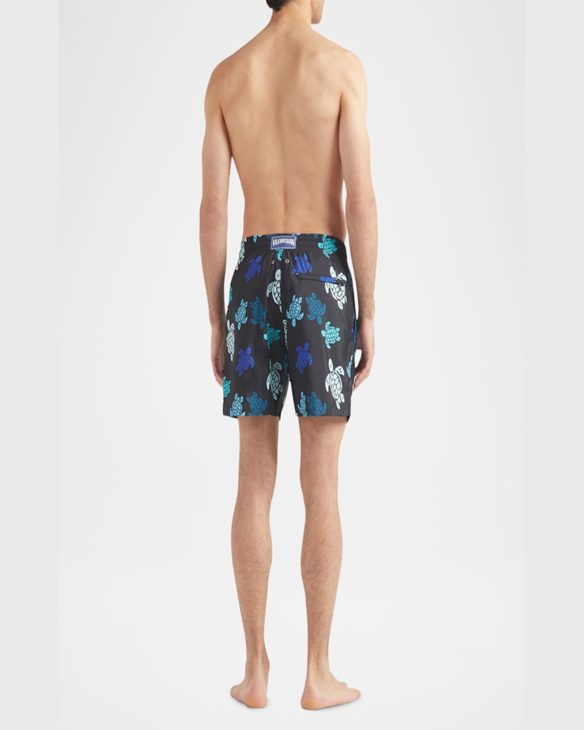 Vilebrequin Multicolor Tortues Ultra-light And Packable Swim Shorts In Black