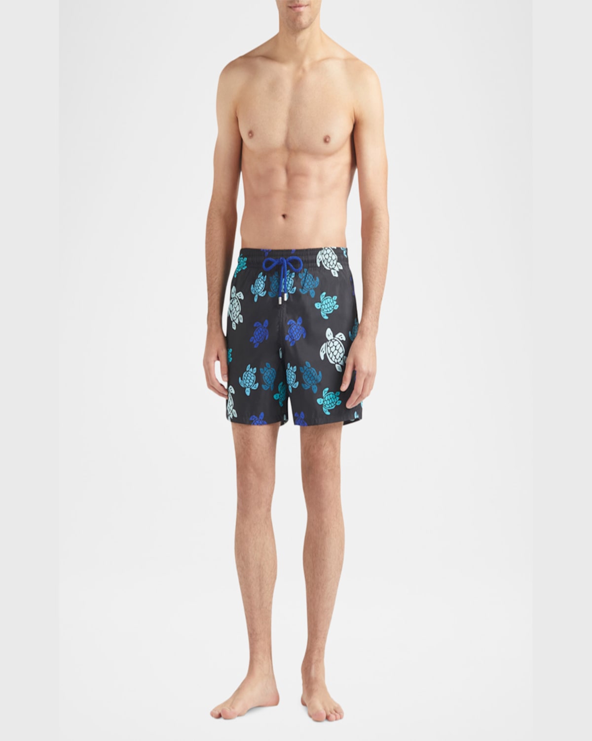 Vilebrequin Multicolor Tortues Ultra-light And Packable Swim Shorts In Black