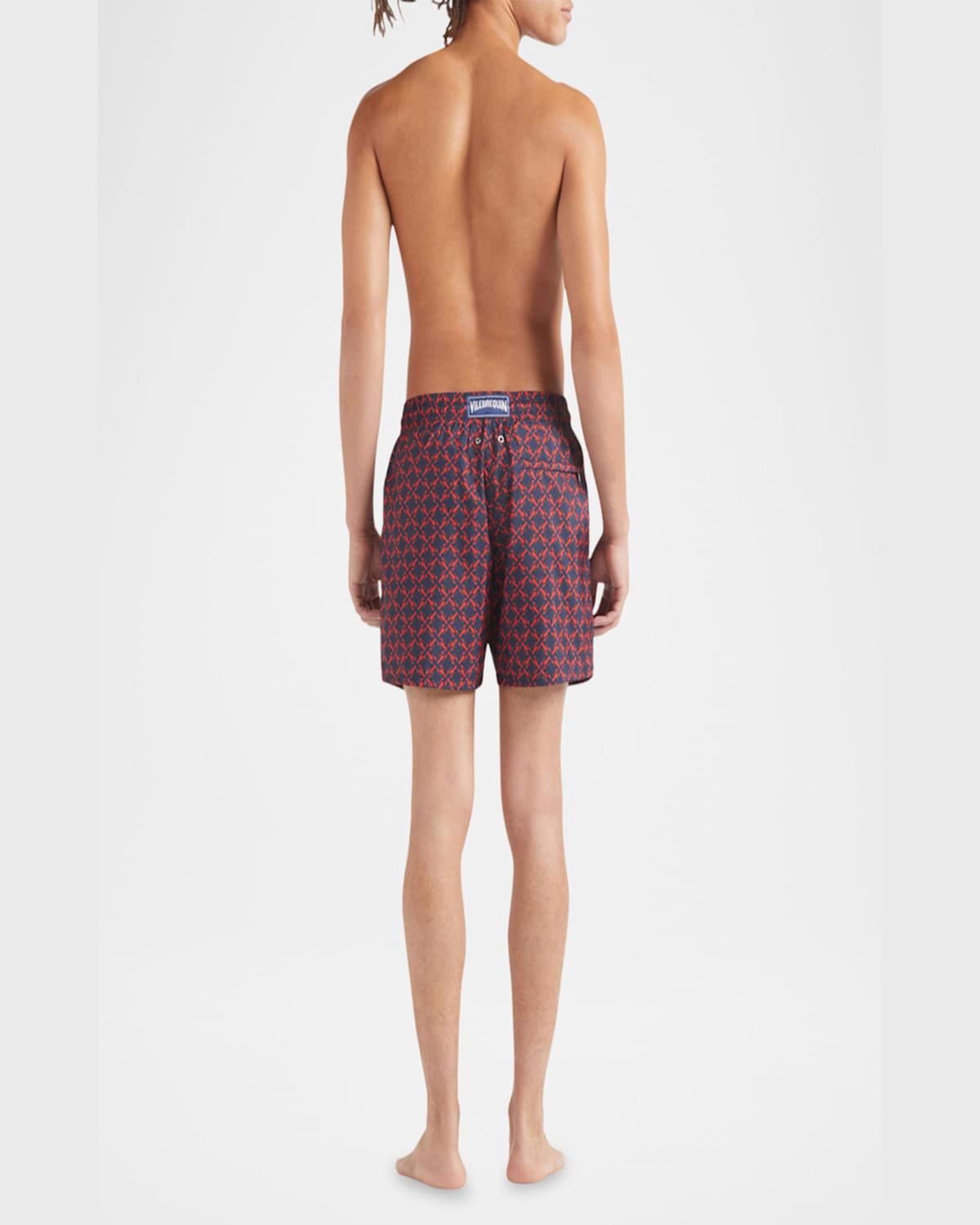 Vilebrequin Mahina Patterned Beach Shorts In Navy