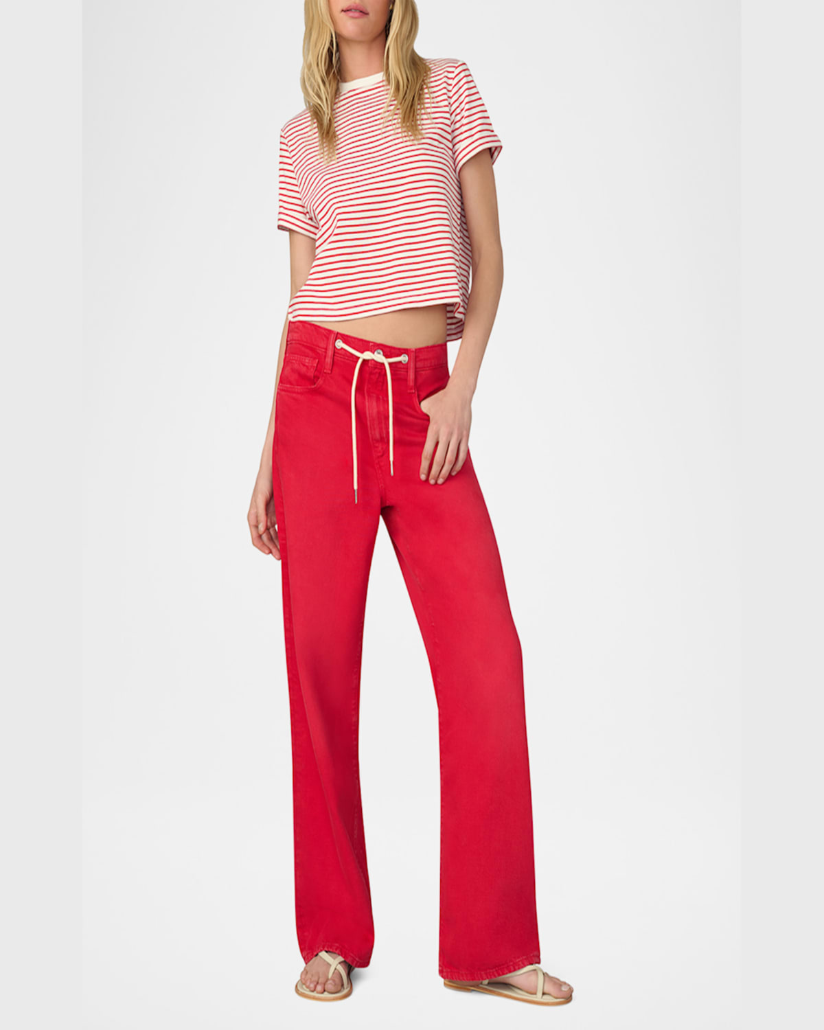 Joe's Jeans The Boxy Tee In Whitecherry Red S