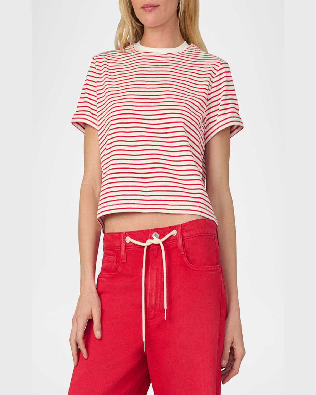 Joe's Jeans The Boxy Tee In Whitecherry Red S