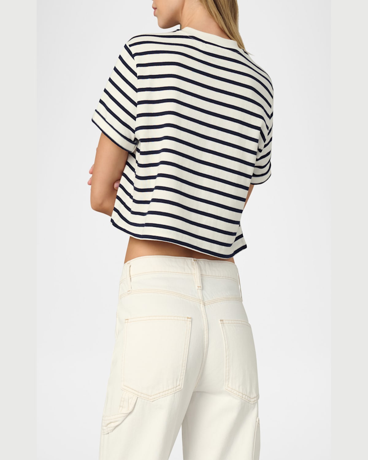 Shop Joe's Jeans The Boxy Tee In Milknavy Stripe