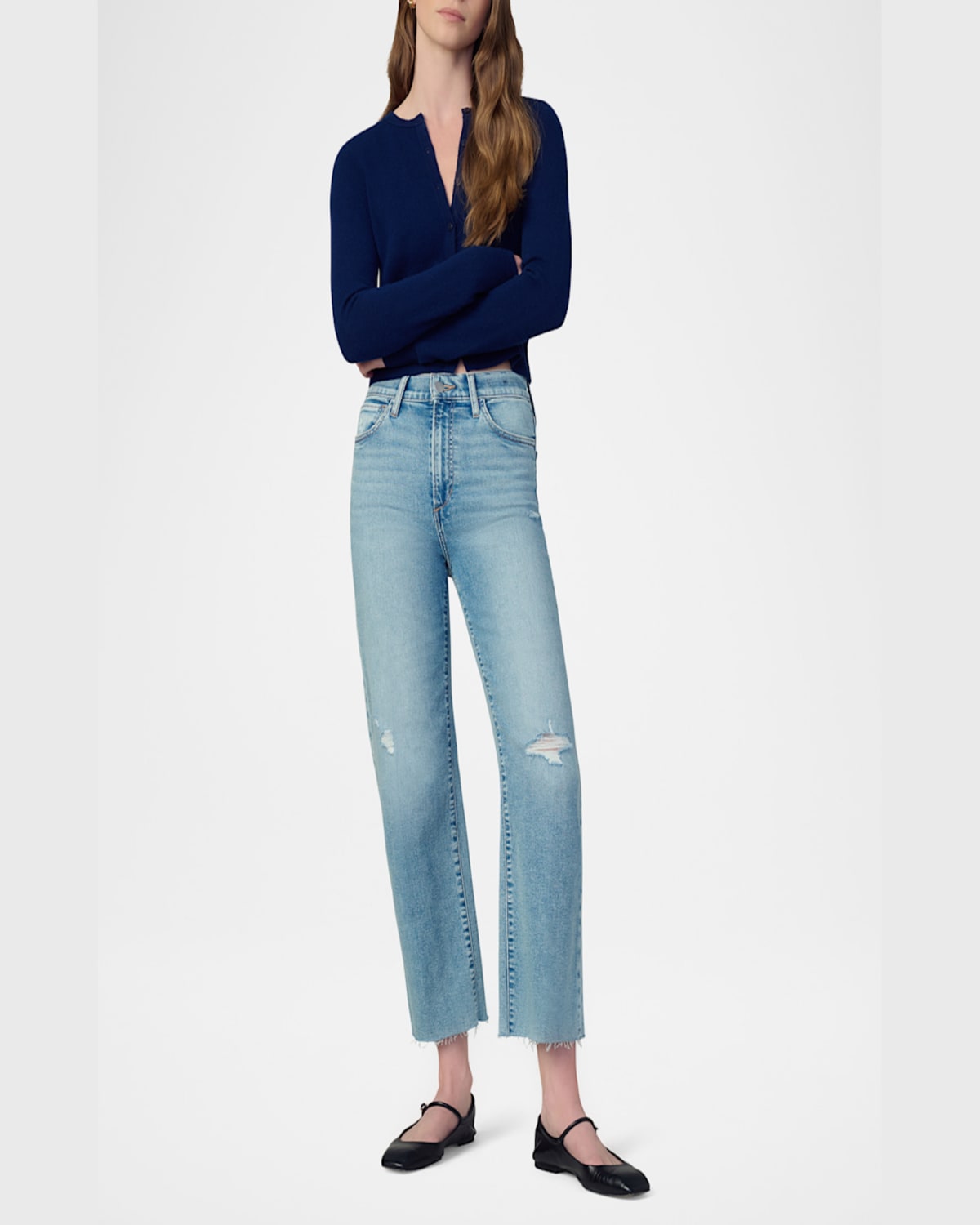 Shop Joe's Jeans The Blake Cropped Wide-leg Jeans In Immaculate