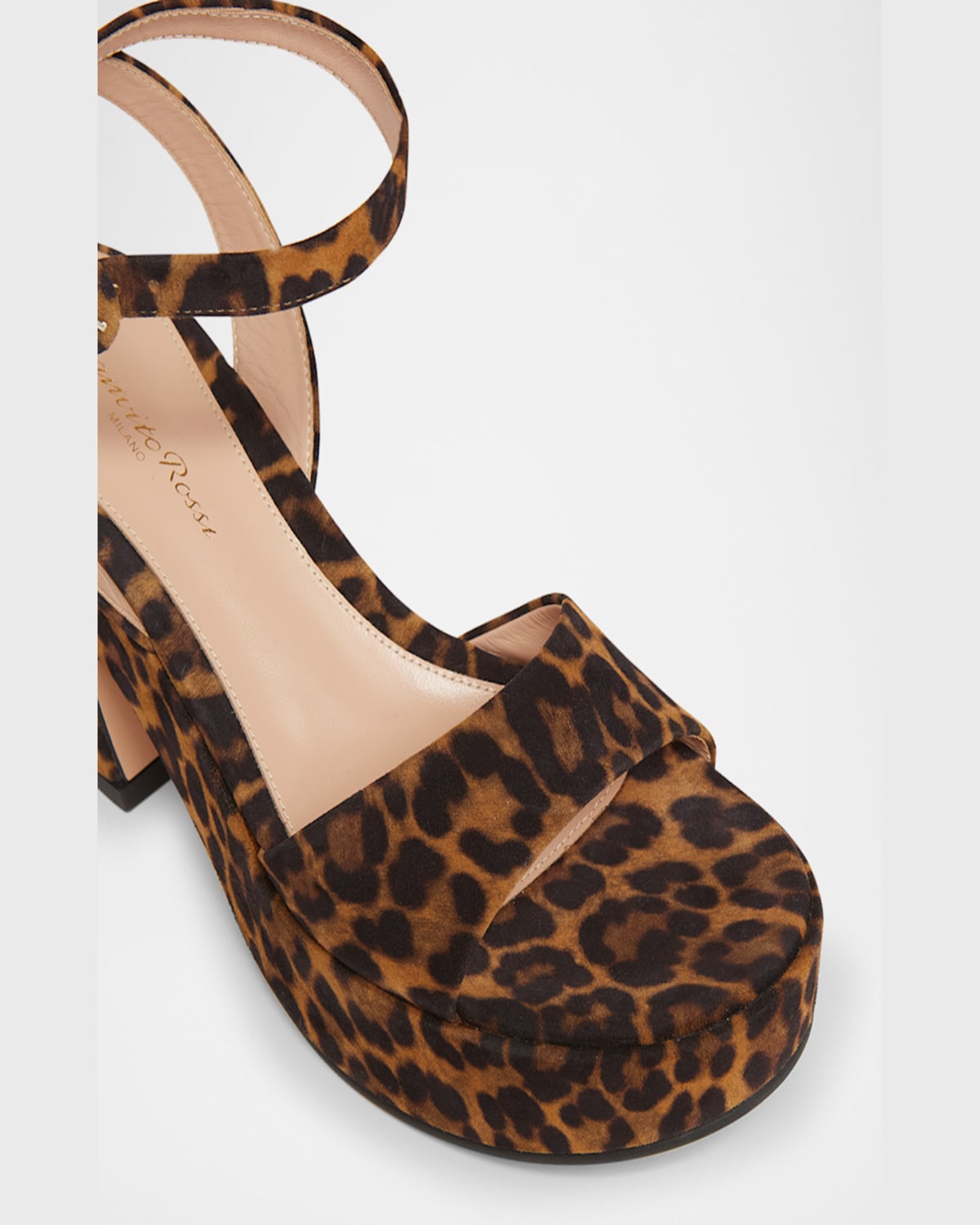 Gianvito Rossi Alma Leopard Ankle-strap Platform Sandals In Almond Leopard Print