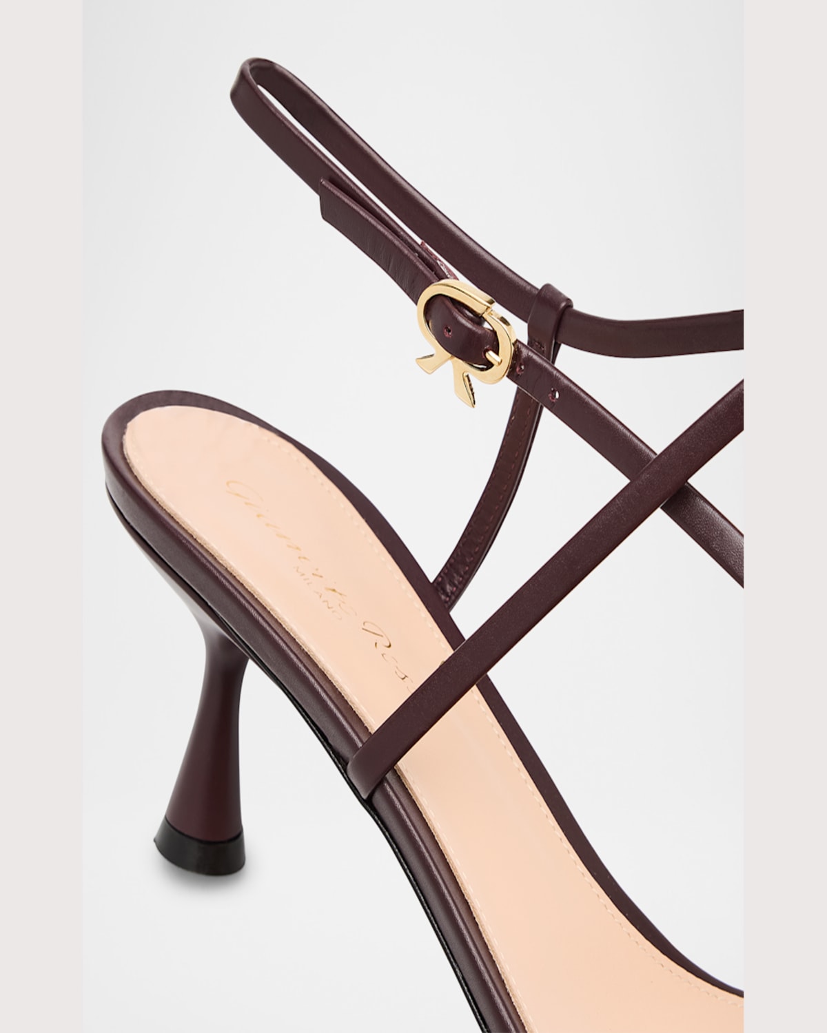 Gianvito Rossi Strappy Leather Ankle-strap Sandals In Bourgogne