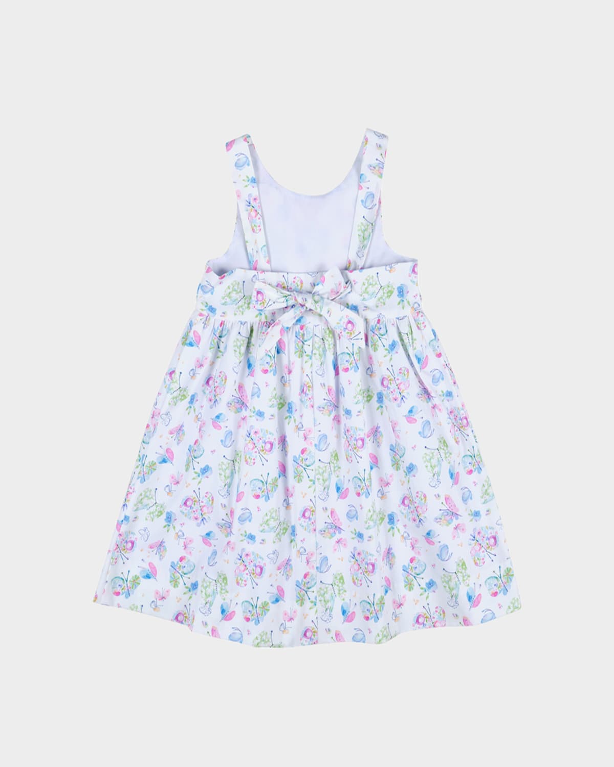 FLORENCE EISEMAN GIRL'S BUTTERFLY-PRINT DRESS W/ APPLIQUE 