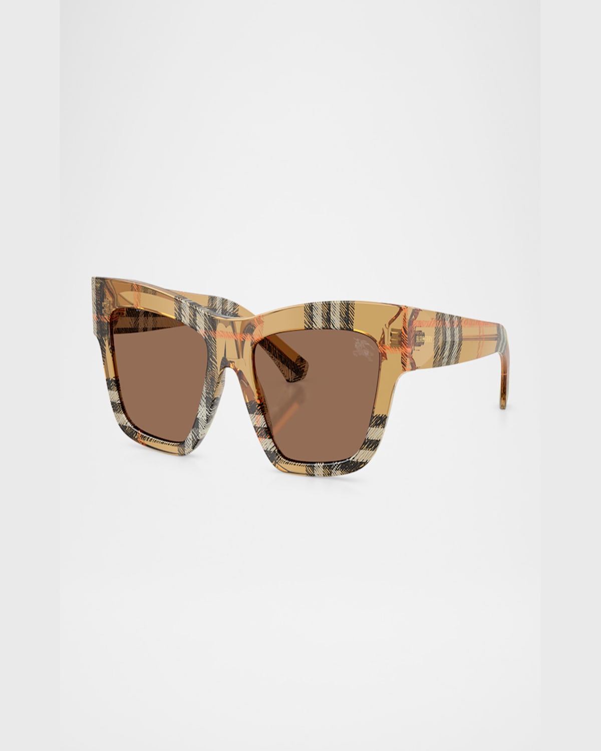Burberry Be4449f Acetate Square Sunglasses In Dark Brown