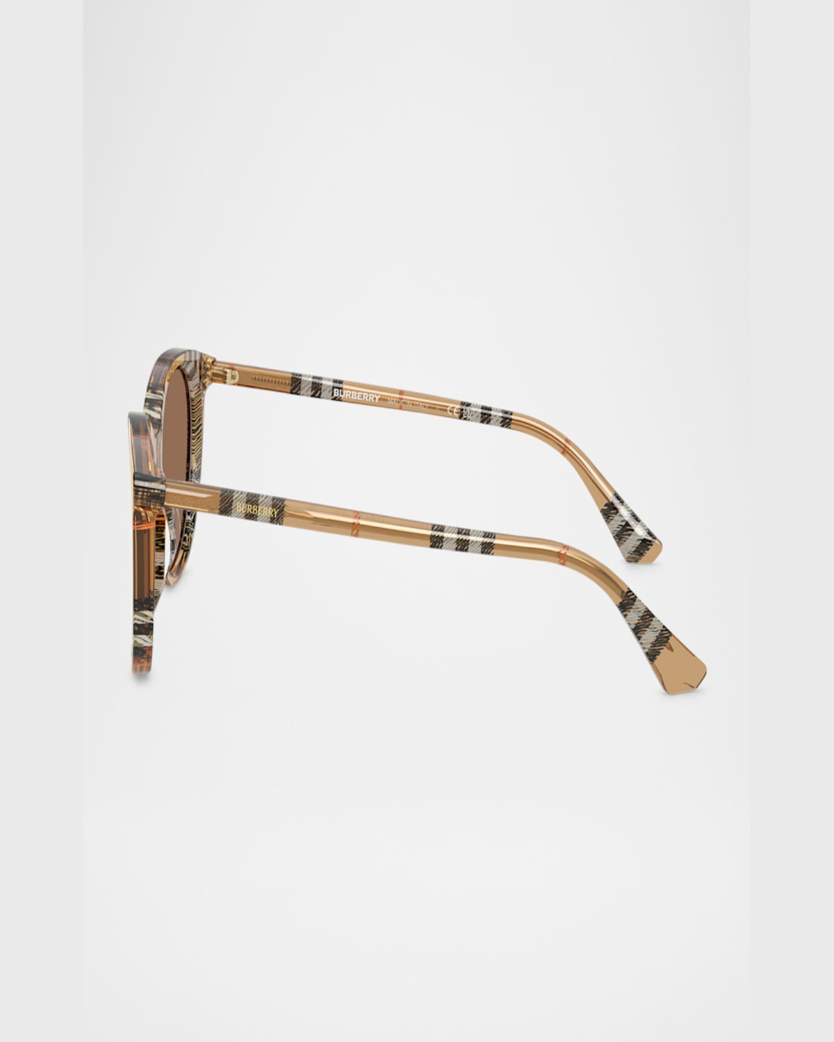 Burberry Be4455f Round Acetate Sunglasses In Dark Brown