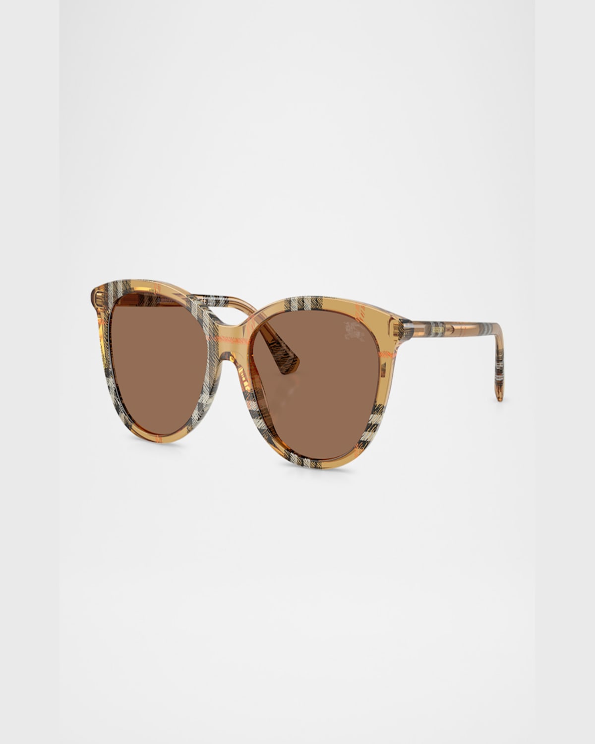 Burberry Be4455f Round Acetate Sunglasses In Dark Brown