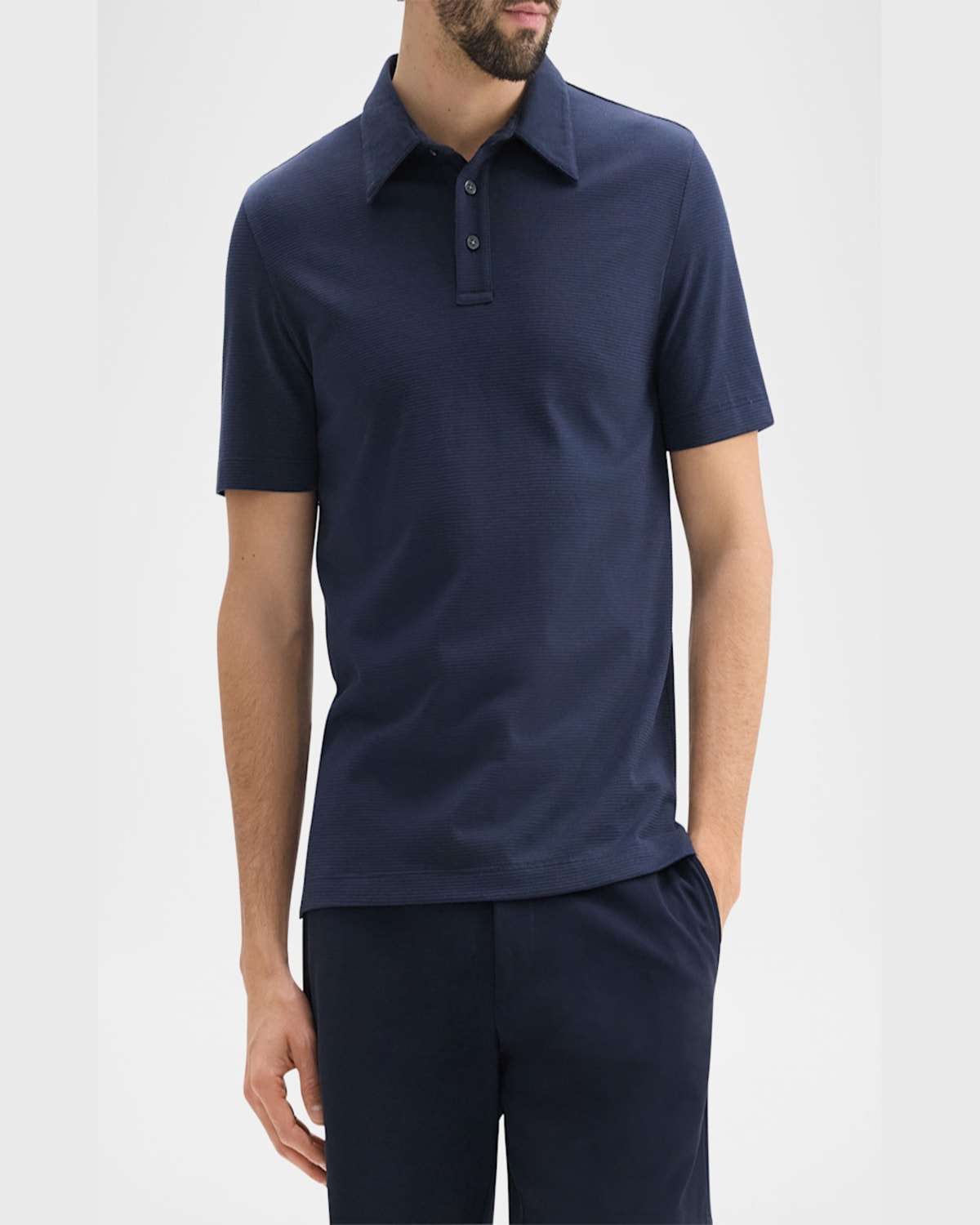Theory Regular Fit Textured Polo In Baltic