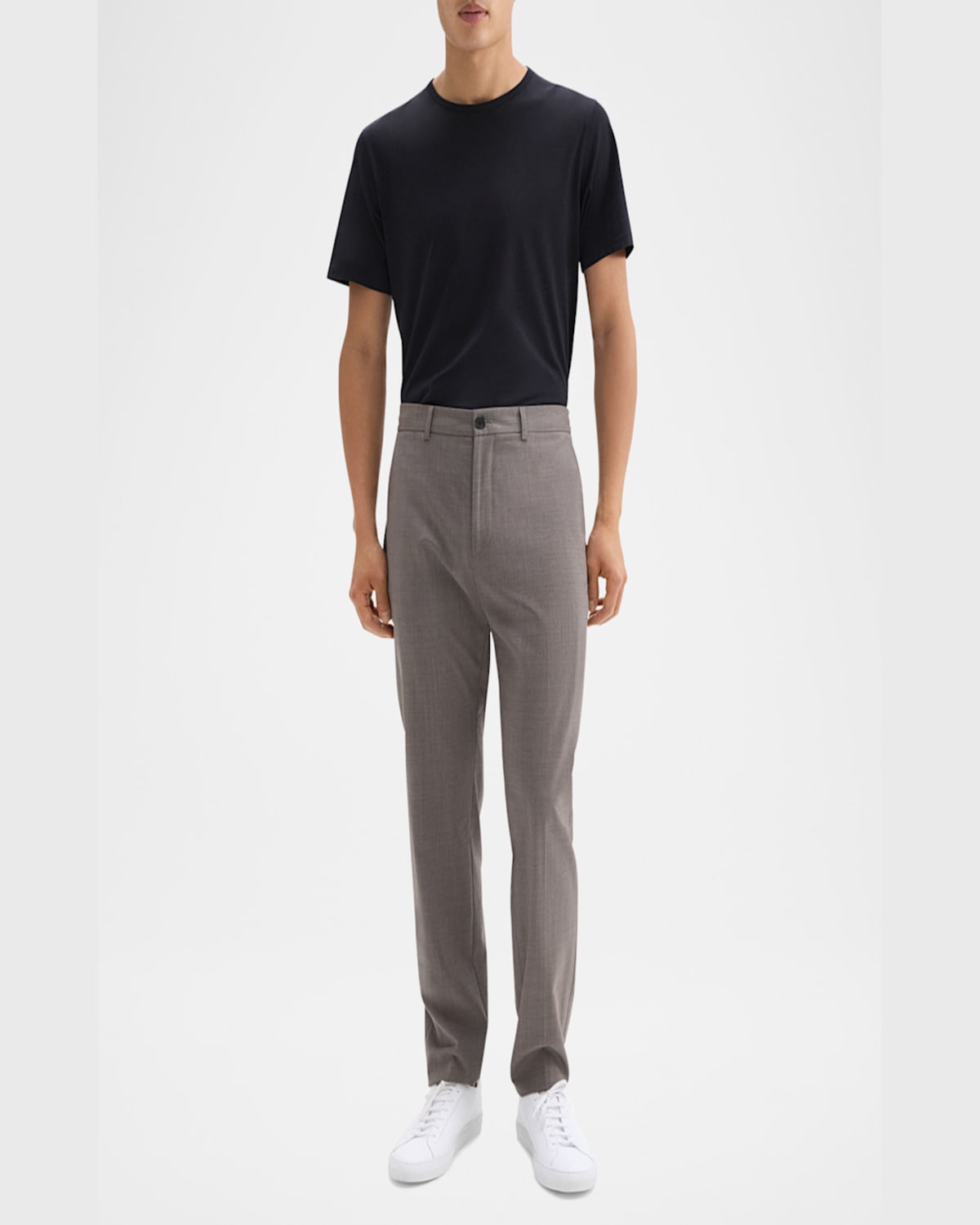 Theory Curtis Travel Slim Fit Wool Pants In Walnut Mel