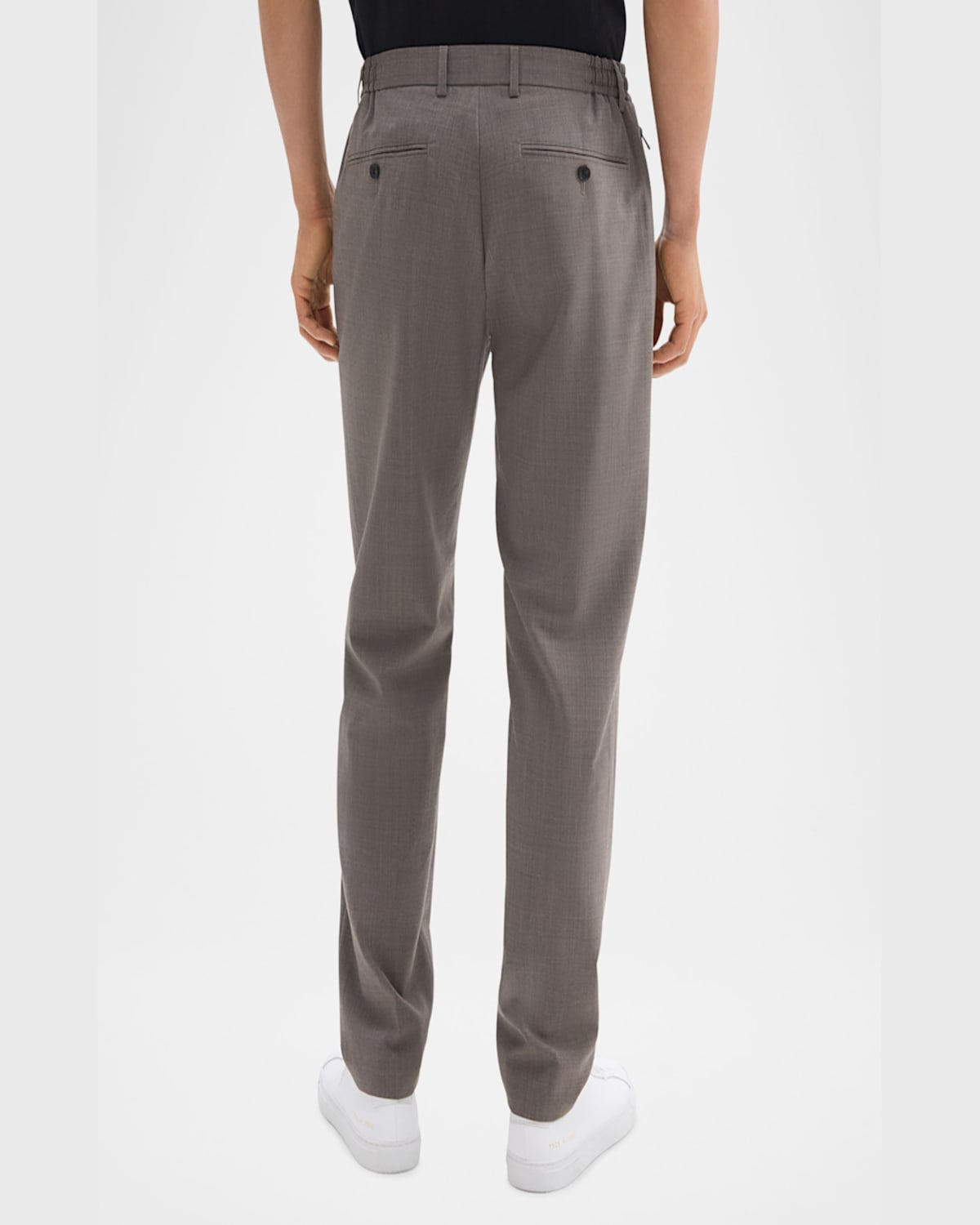 Theory Curtis Travel Slim Fit Wool Pants In Walnut Mel