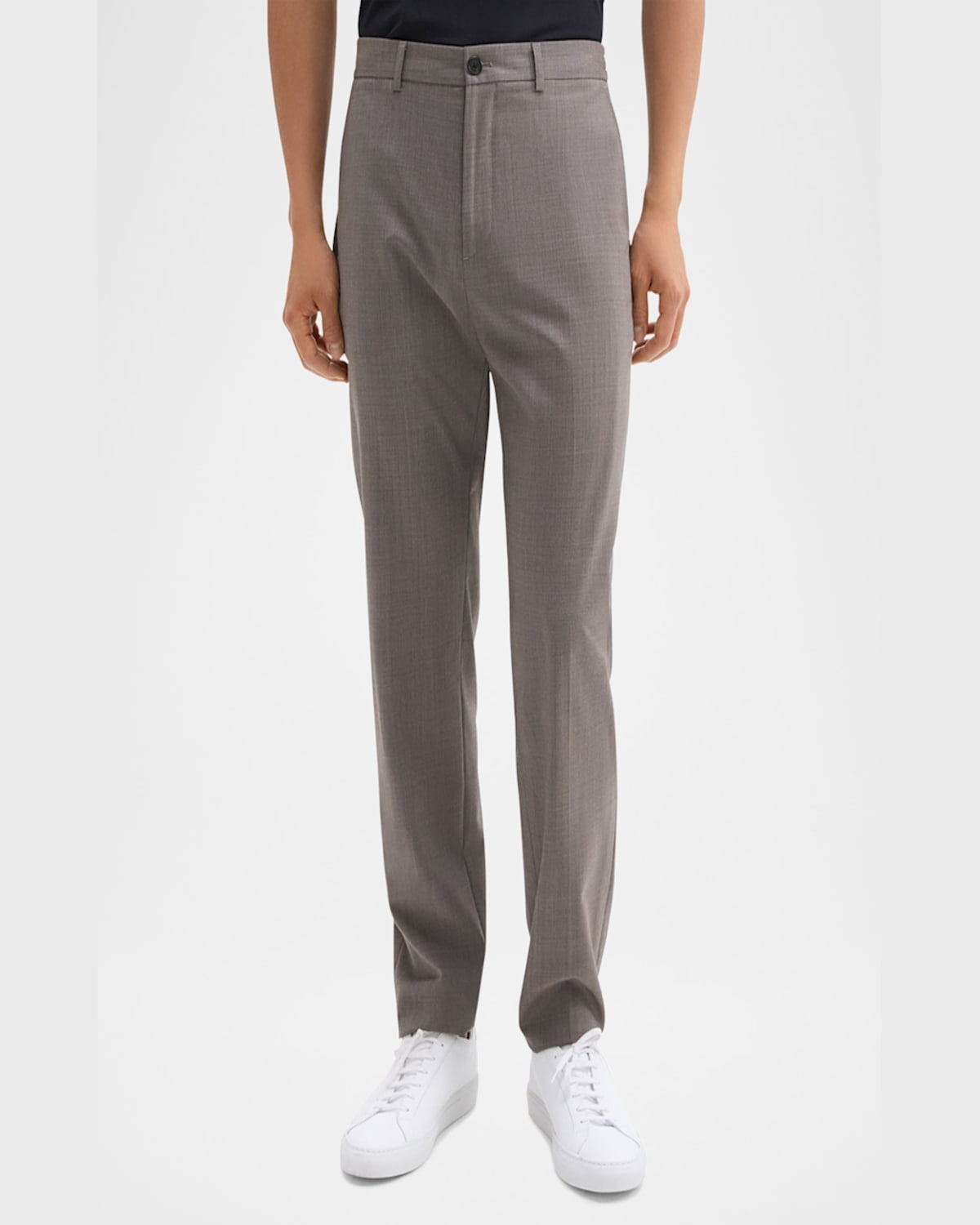 Theory Curtis Travel Slim Fit Wool Pants In Walnut Mel