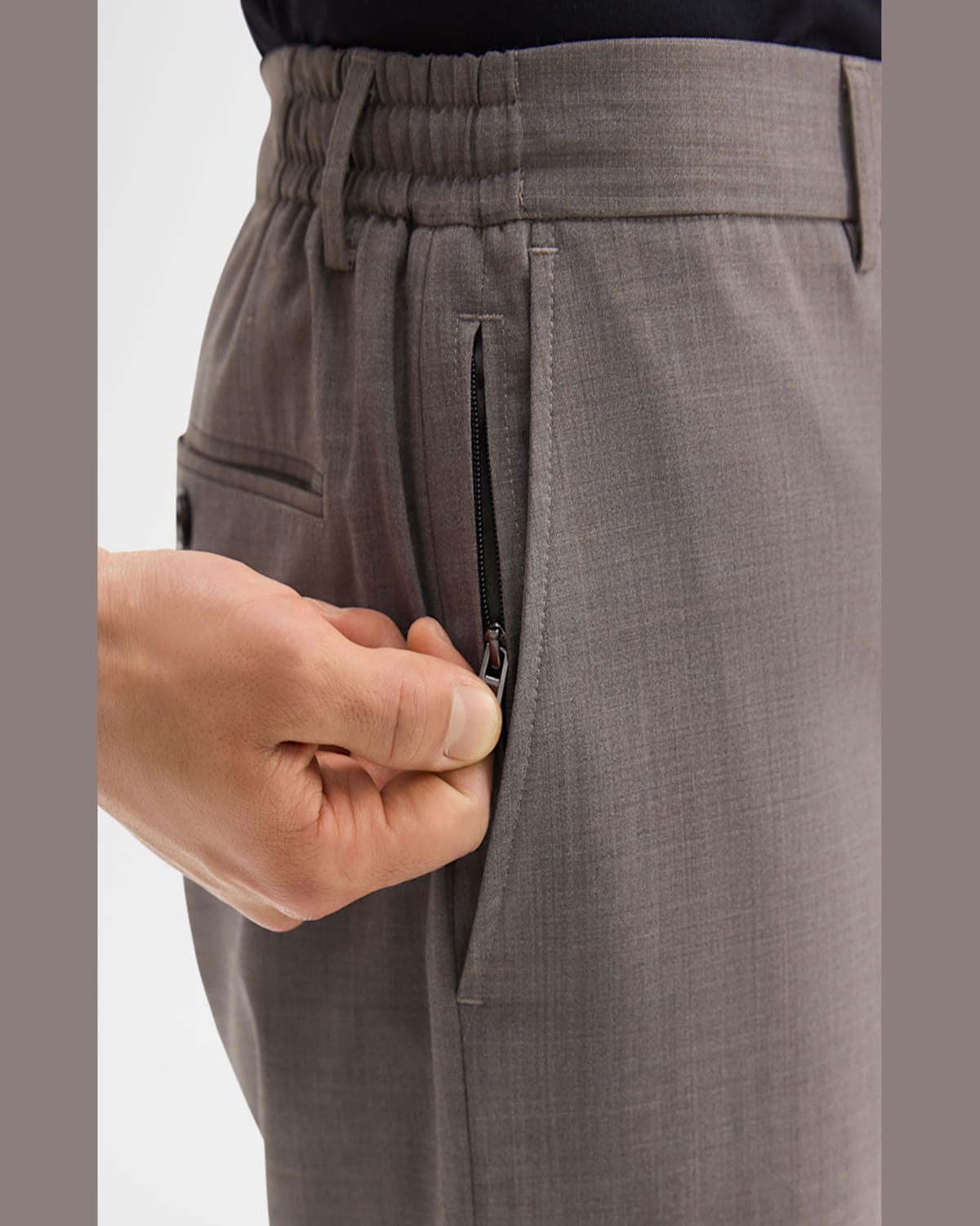 Theory Curtis Travel Slim Fit Wool Pants In Walnut Mel