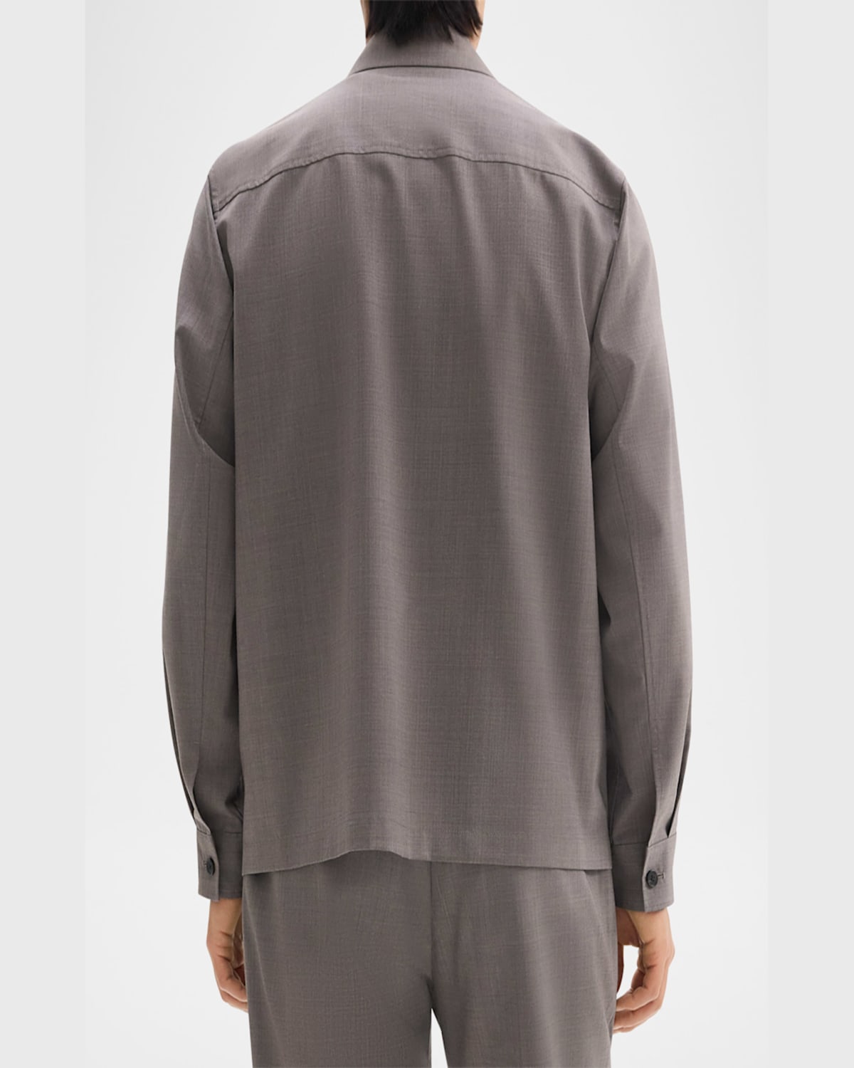 Theory Travel Regular Fit Wool Shirt Jacket In Walnut Mel