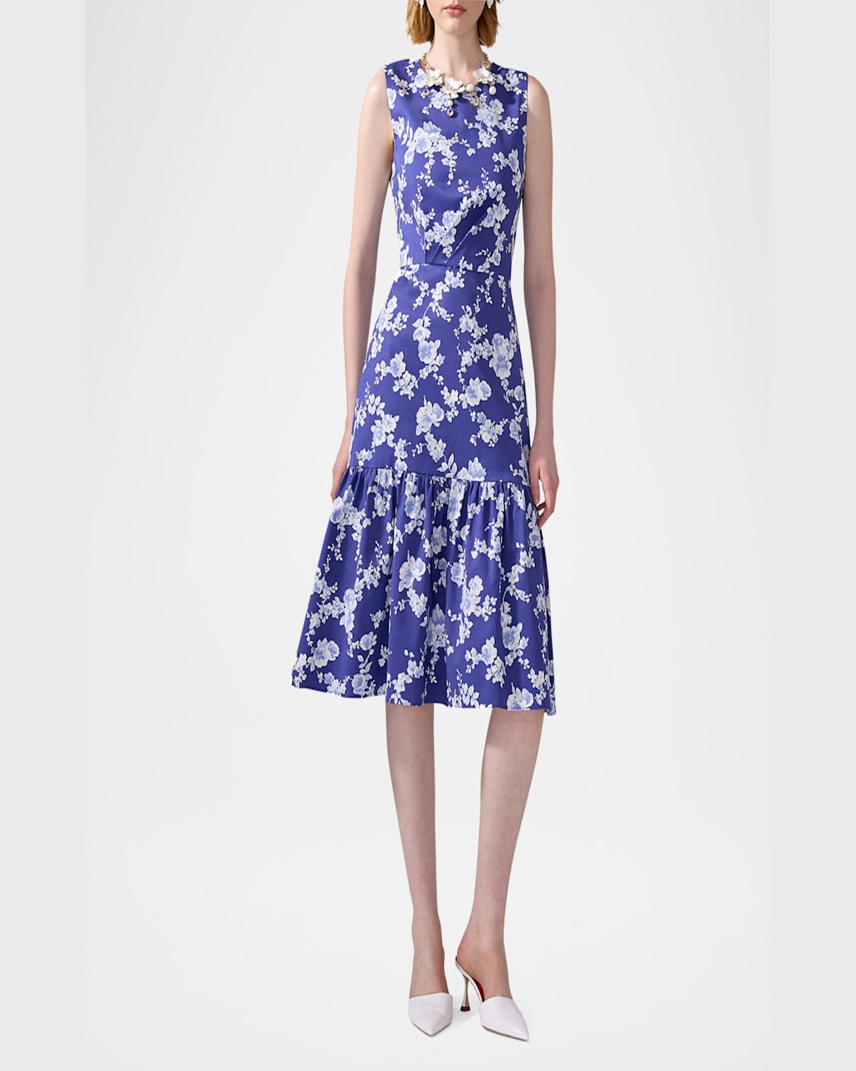 Carolina Herrera Sleeveless Knee Length Floral Print Dress