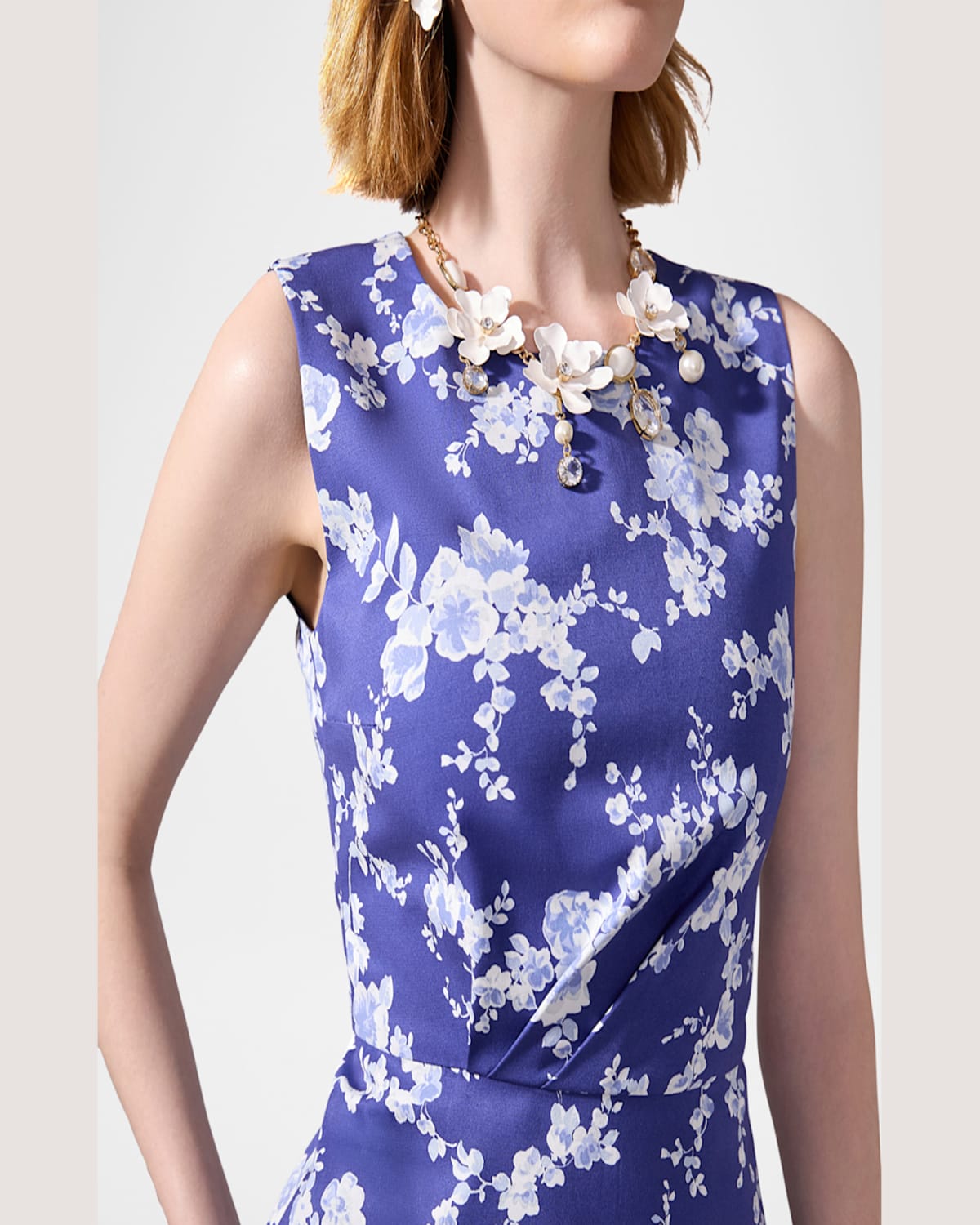 Carolina Herrera Sleeveless Knee Length Floral Print Dress