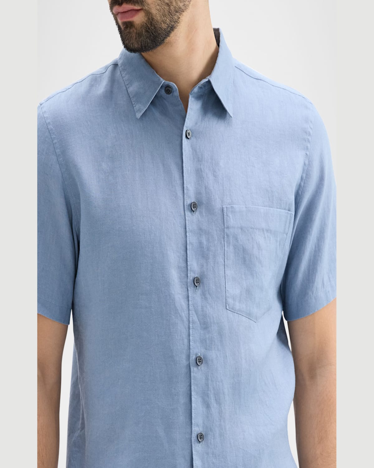 Theory Irving Short Sleeve Button Front Shirt In Dark Mocha